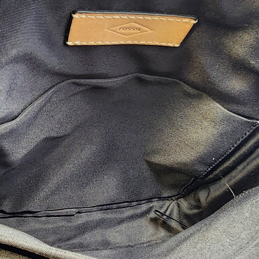 Fossil Men's Sport Buffalo Hide leather courier/messenger bag color Black NWOT - Picture 14 of 17